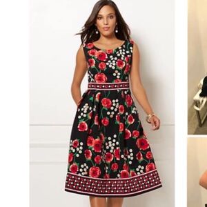 EVA MENDES Fit and Flare Floral Dress